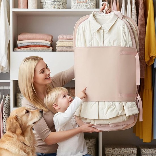 Vacuüm opbergzakken - Ruimtebesparende tassen - Kleding organiseren - Kreukvrij opbergen - 90 x 58 cm - Roze — afbeelding 4