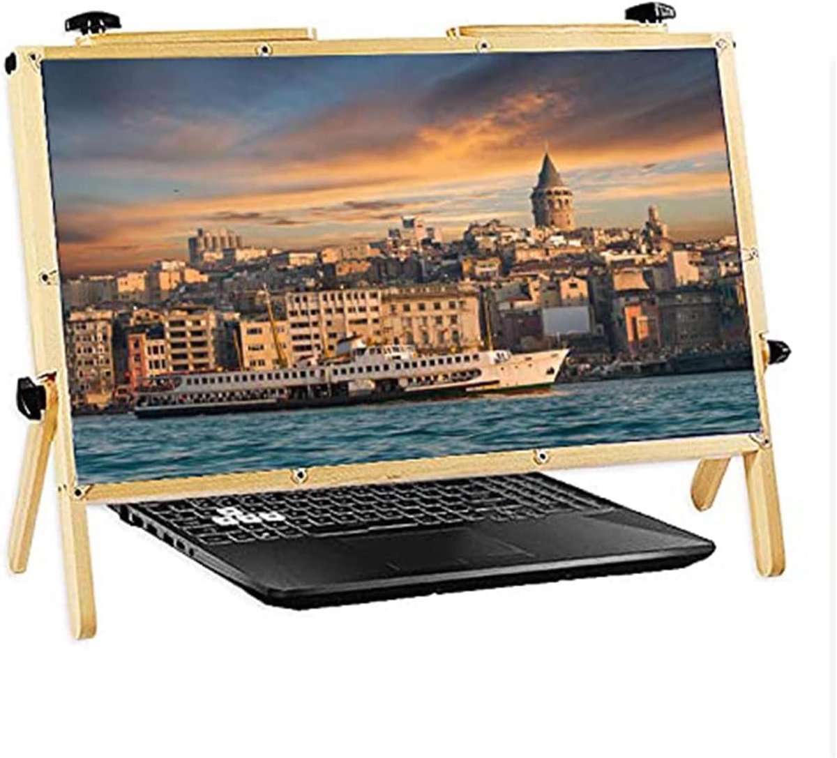 Schermvergroter Telefoon - Beeldscherm Vergrootglas - Films Kijken - Hoge Resolutie Optiek - 22 Inch Scherm - Houtkleur