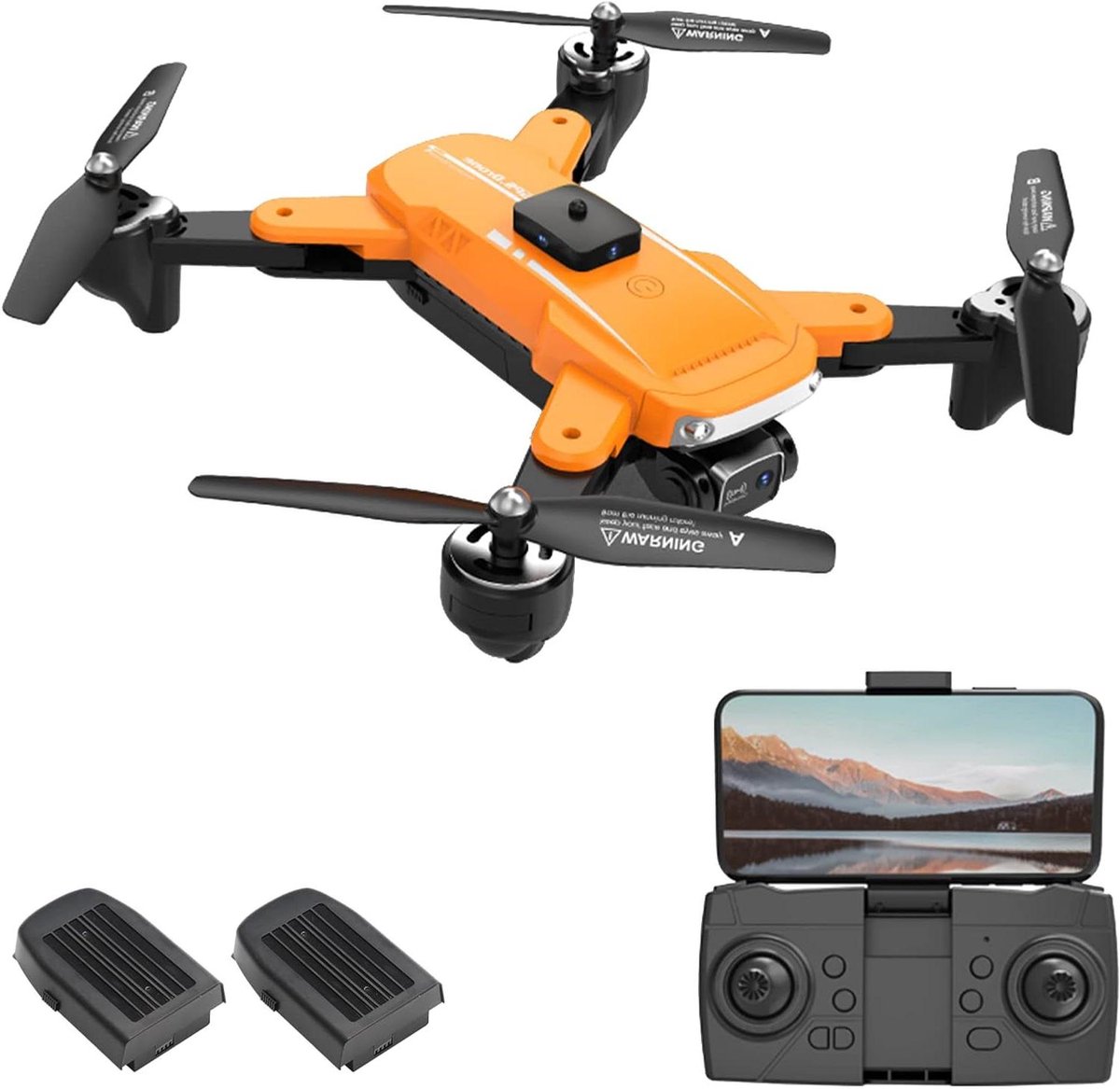 RC Drone - Quadcopter Camera - Luchtfotografie Maken - Dubbele 4K Camera - 2 Batterijen - Oranje