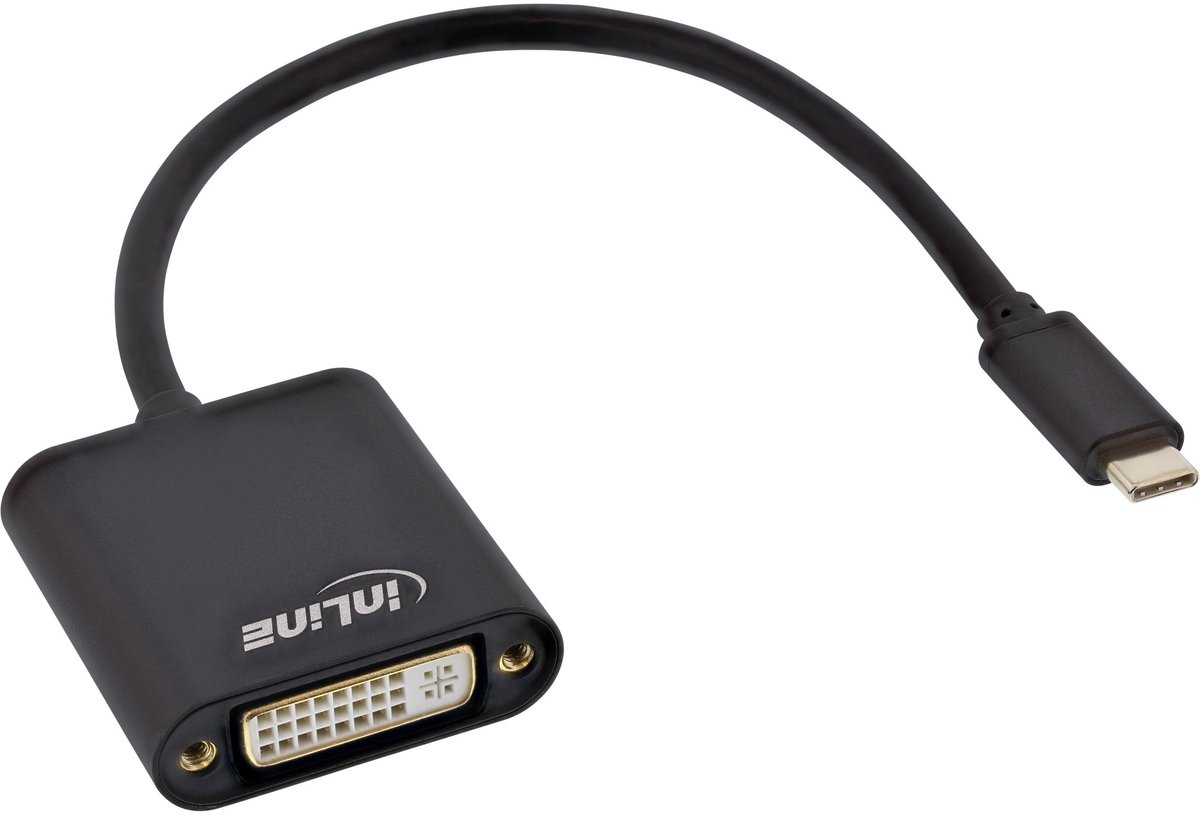 USB-C naar DVI-D Adapter - Full HD 60Hz - 0,15 meter - Zwart