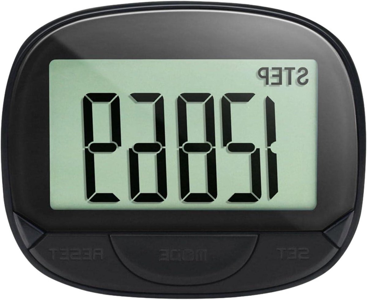 Draagbare Stappenteller - Clip Teller - Activiteit Meten - Groot Scherm - 55mm Breed - Zwart