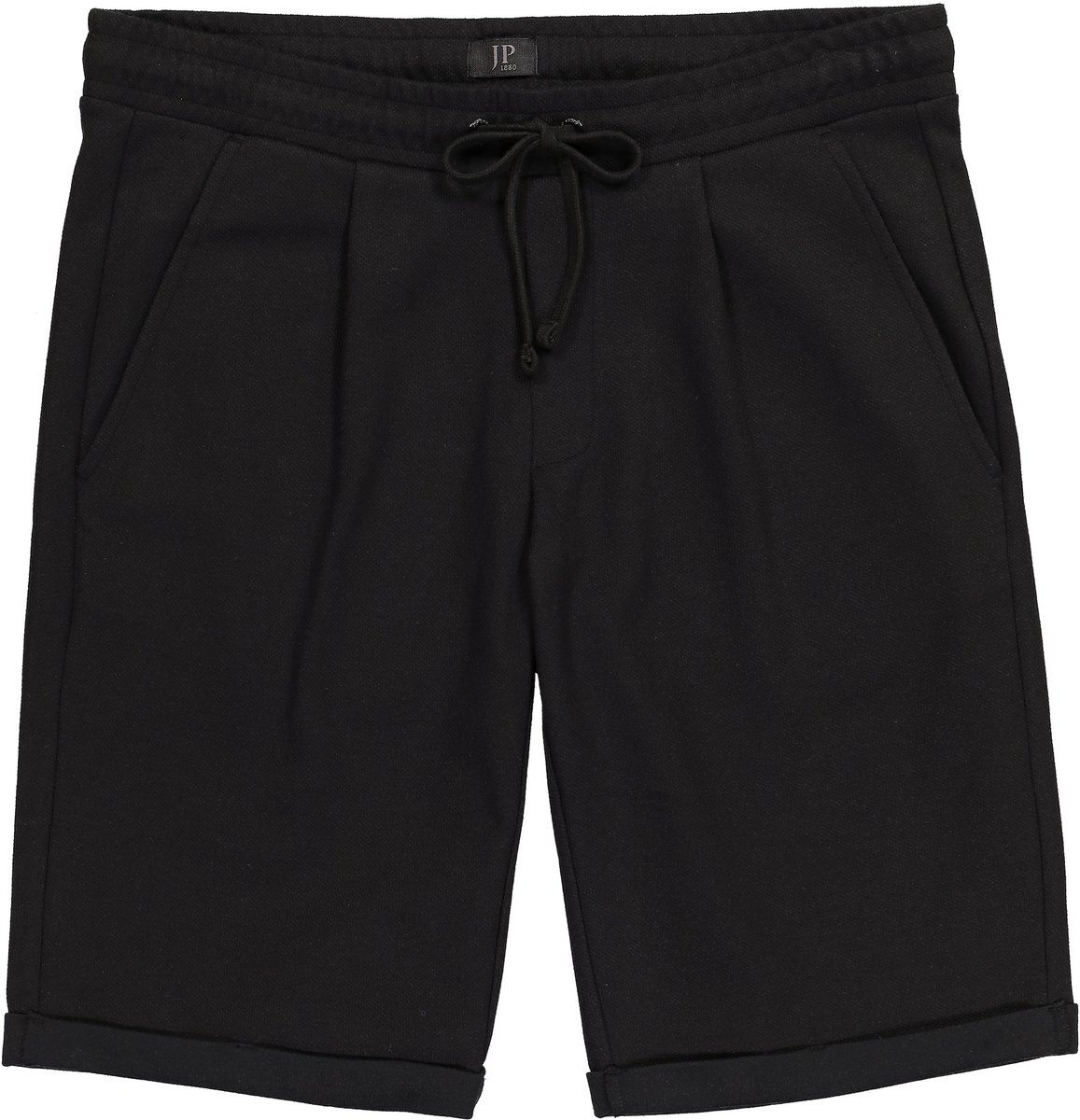 JP 1880 - Heren - bermuda FLEXNAMIC® bandplooien instapband tot maat 8XL - Zwart - Maat L
