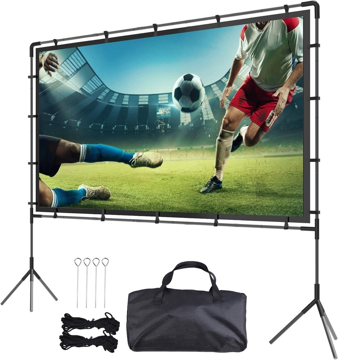 Buitenprojectiescherm - Filmscherm Standaard - Buitenfilms Kijken - Stabiel Ijzeren Frame - 100 Inch - Wit