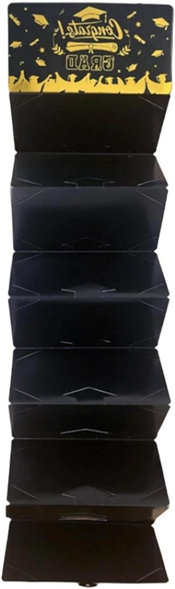 Afstudeer Geldhouder - Cash Envelopes - Cadeau Organisatie - 10 Slots - 91x17.5cm - Zwart Goud