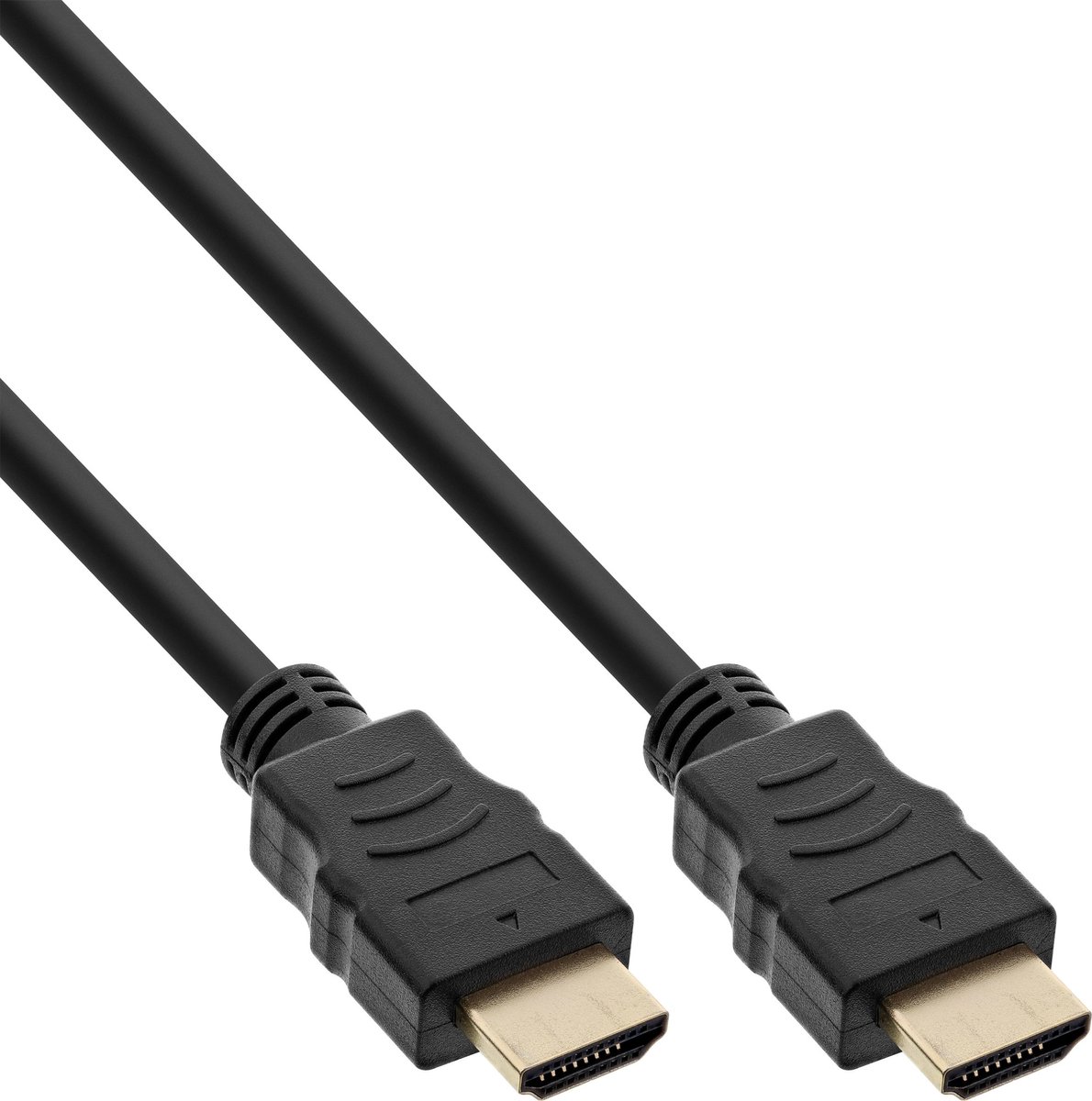 InLine® HDMI High Speed kabel met ethernet, male / male, zwart/goud, 1,5m