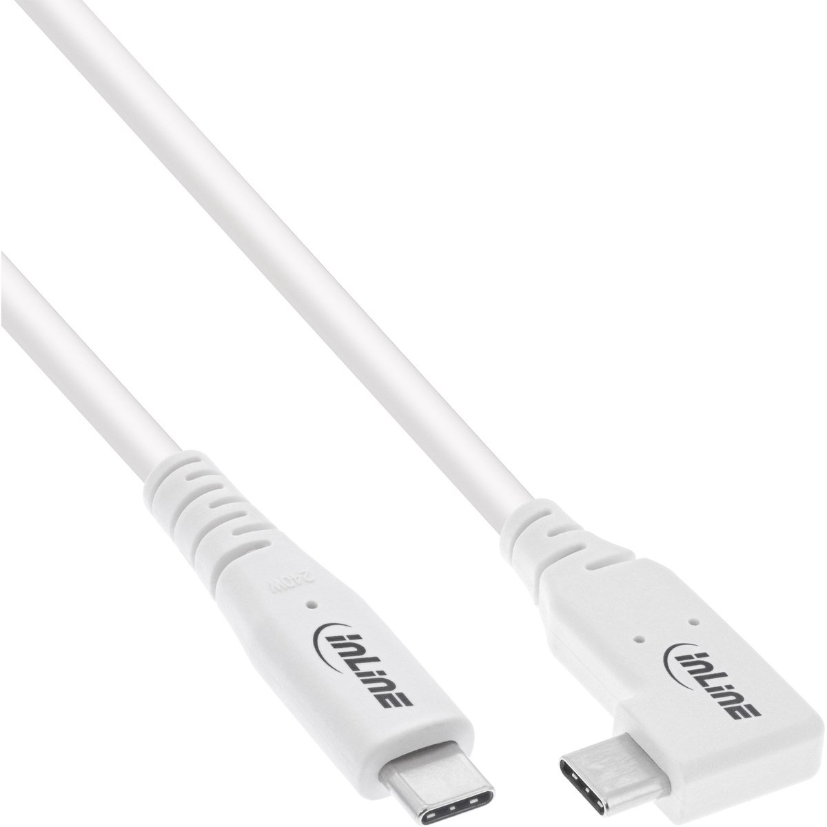 InLine USB-C Kabel - USB4 - Rechte stekkers - 240W PD - 1,5 meter - Wit