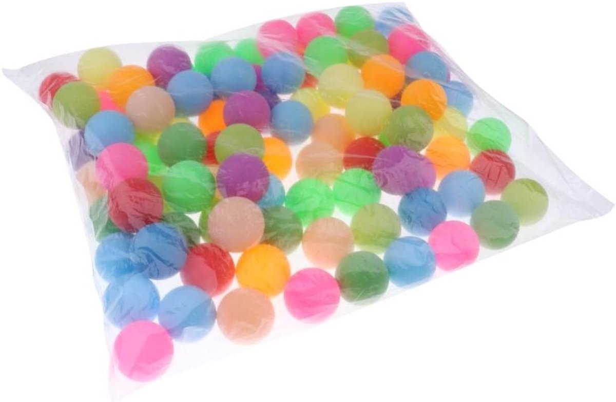 Tafeltennis Ballen - Kleurrijke Ballen - Decoratie en Spel - Felle Kleuren - 100 Stuks - Veelkleurig