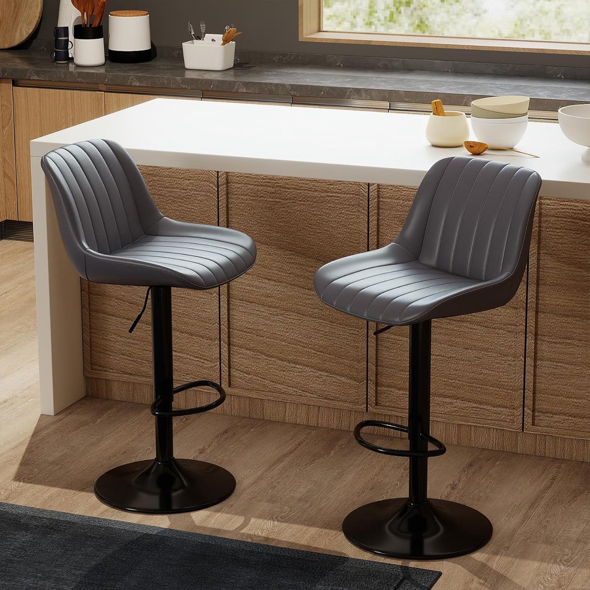 Barkrukken set Van 2 - Barkruk met Rugleuning - Barstoel - Modern