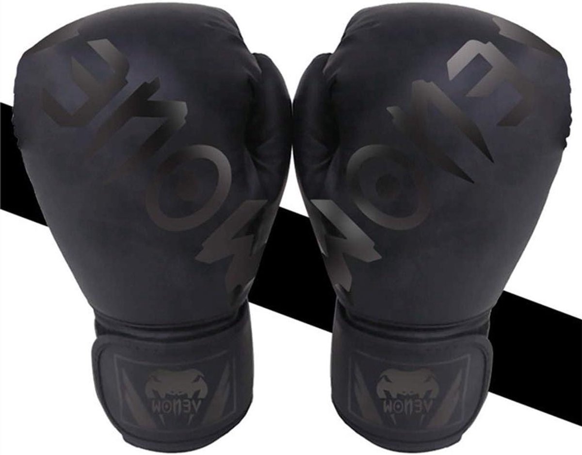 Trainingsbokshandschoenen - Kinderhandschoenen - Zware zaktraining - Extra dik schuim - 6 oz - Zwart