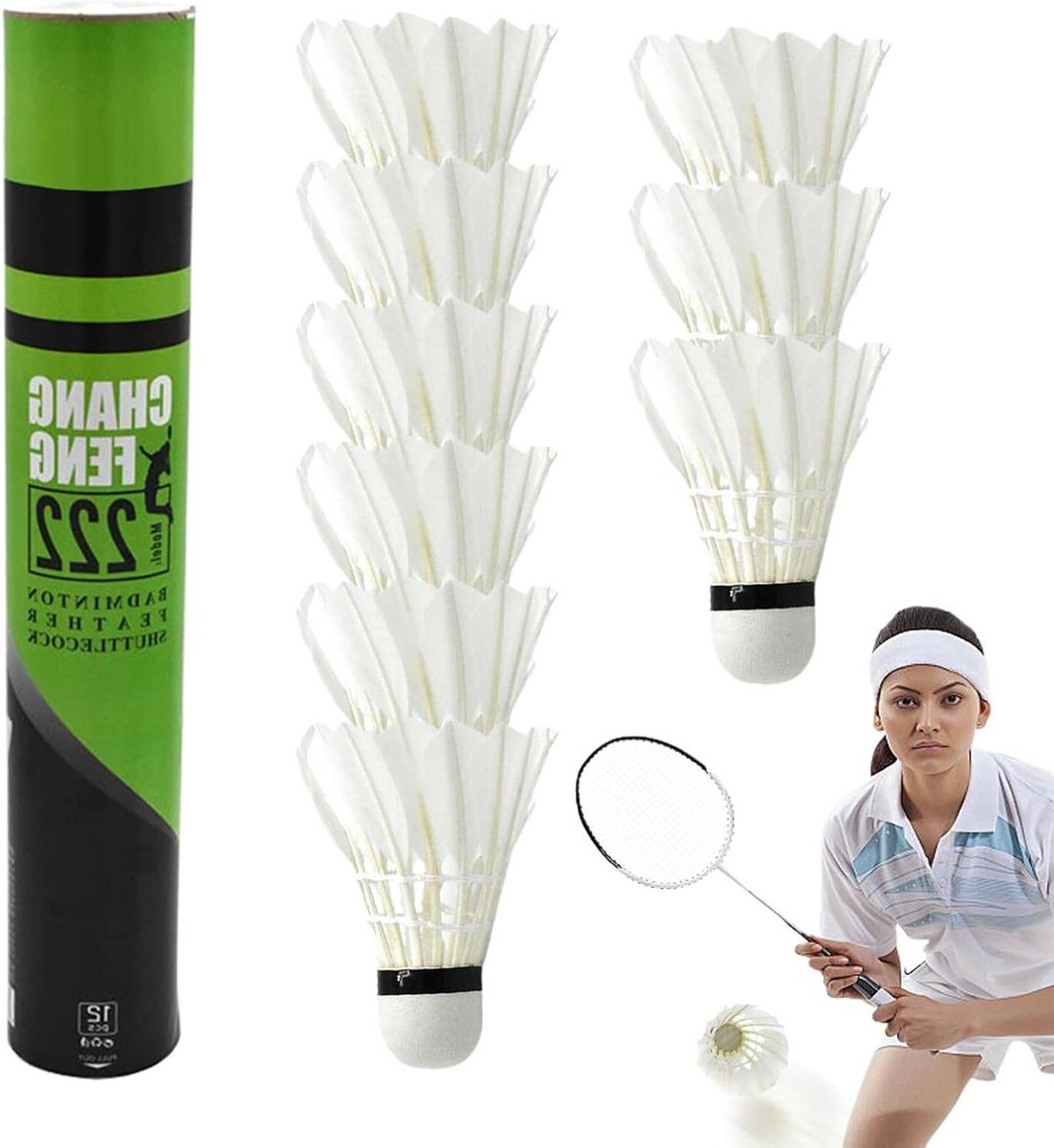 Badminton Ballen - Shuttlecocks Set - Training Buiten - Verbeterde Stabiliteit - 12 Stuks - Wit