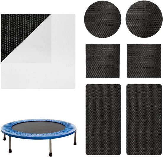 Trampoline reparatieset - Zelfklevende patches - Trampoline herstellen - Sterke hechting - 3 maten - Zwart