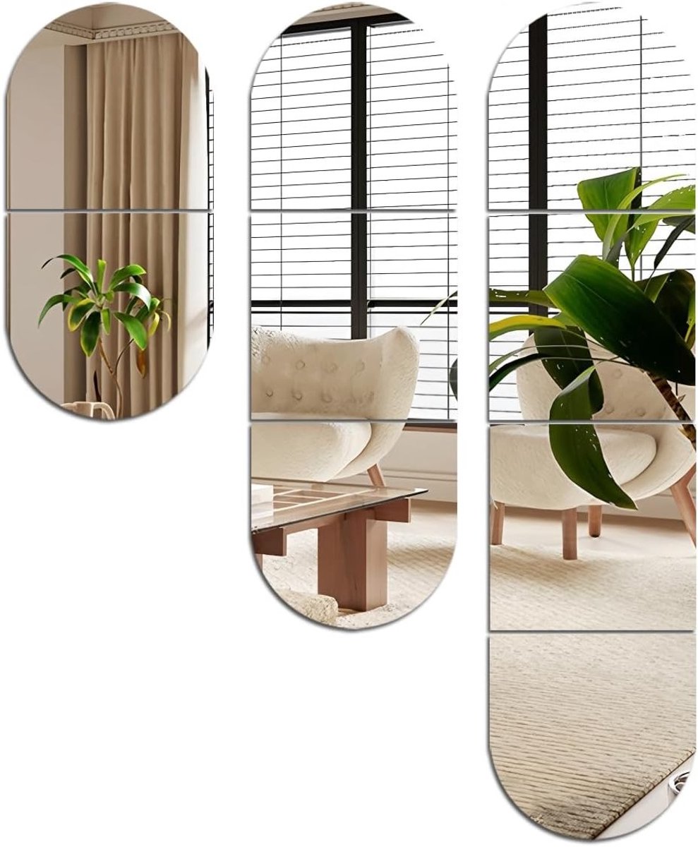 Volledige Lengte Acryl Spiegel Stickers voor Muren, Zelfklevend en Veilig voor Make-up en Fitness, Decoratie voor Hal en Gym, Ideaal voor Thuisgebruik