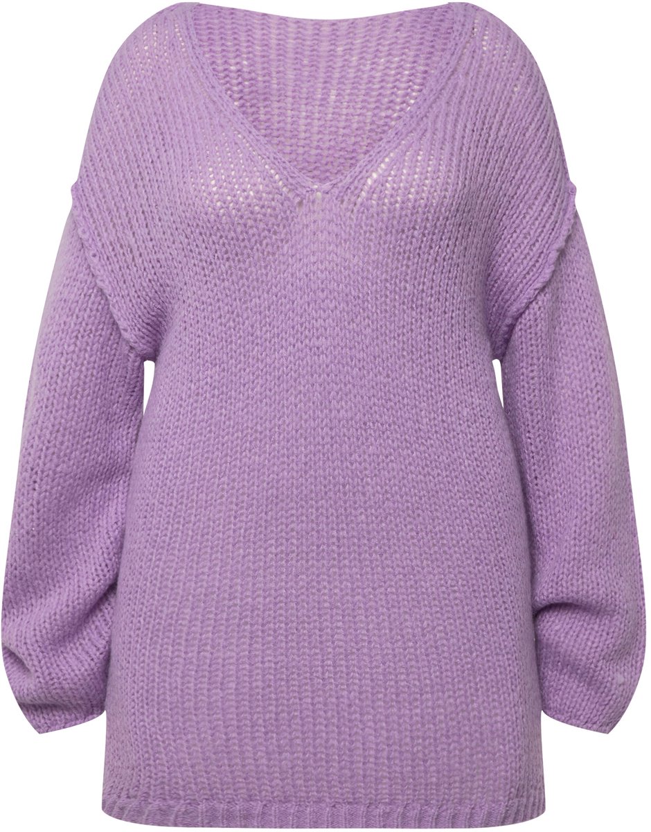 Angel of Style - Dames - Trui oversized ballonmouw V-hals - Purper - Maat 44