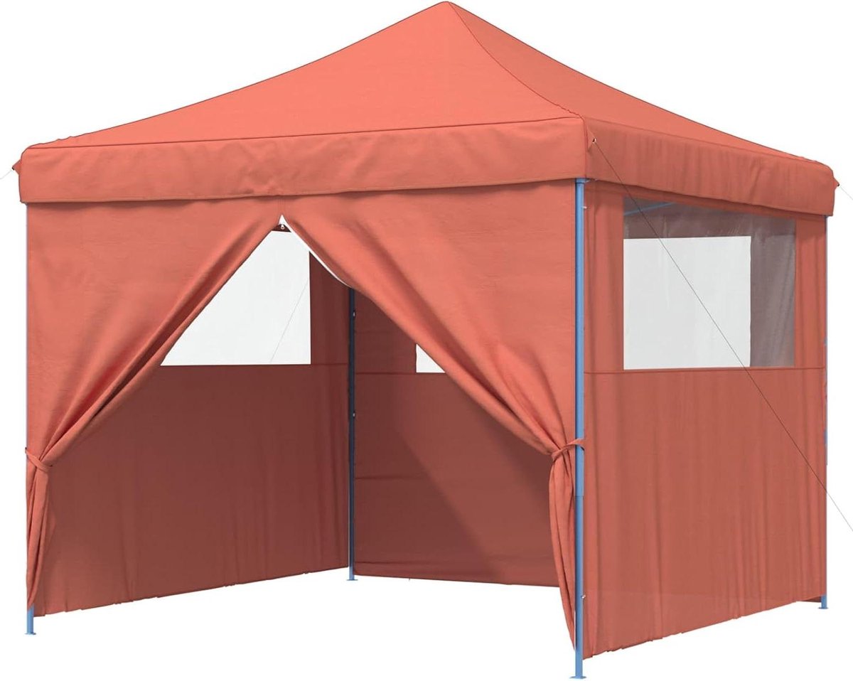 Opvouwbare Partytent - Pop-up Paviljoen - Buitenfeesten Organiseren - Stabiel Stalen Frame - 292 x 292 x 315 cm - Terracotta