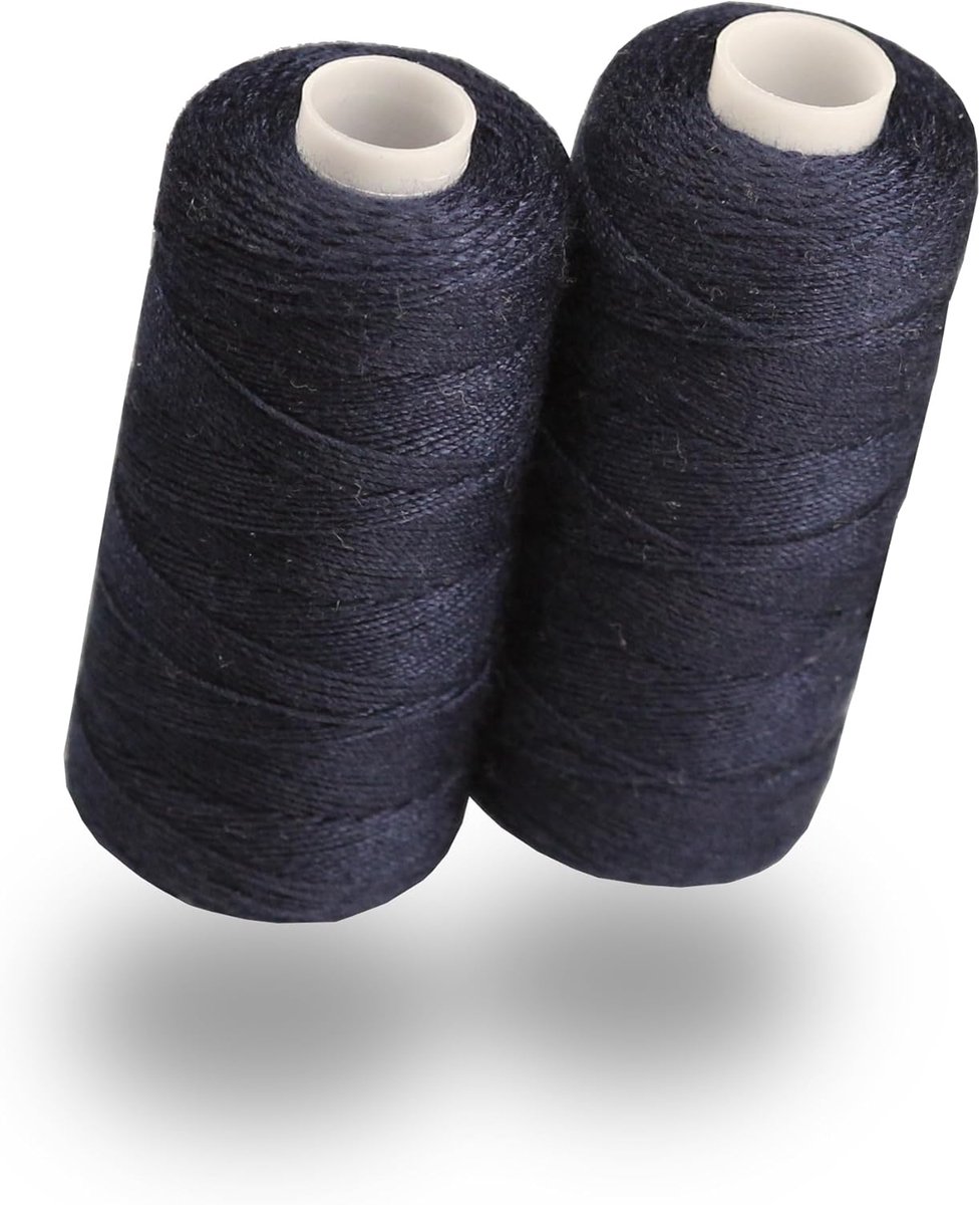 Jeansgaren Set - Naaimachine Garen - Broek Reparatie - Extra Sterk Polyester - 2 x 150 m - Donkerblauw