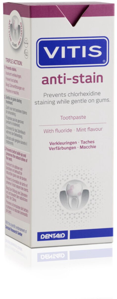 Vitis Tandpasta Anti-Stain - 3 x 50 ml - Voordeelverpakking