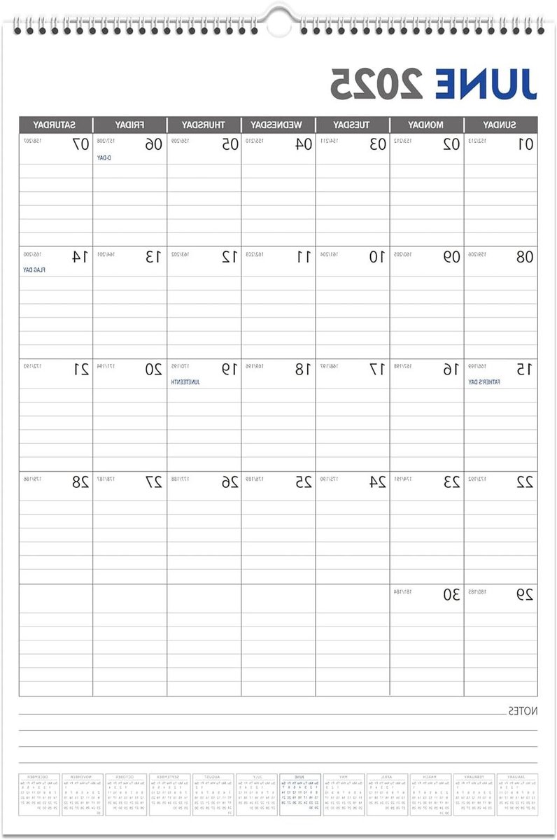 Wandkalender 2025-2026 - Schooljaarkalender Planning - Afspraken Bijhouden - 18 Maanden Overzicht - 17 x 11.5 Inch - Papier