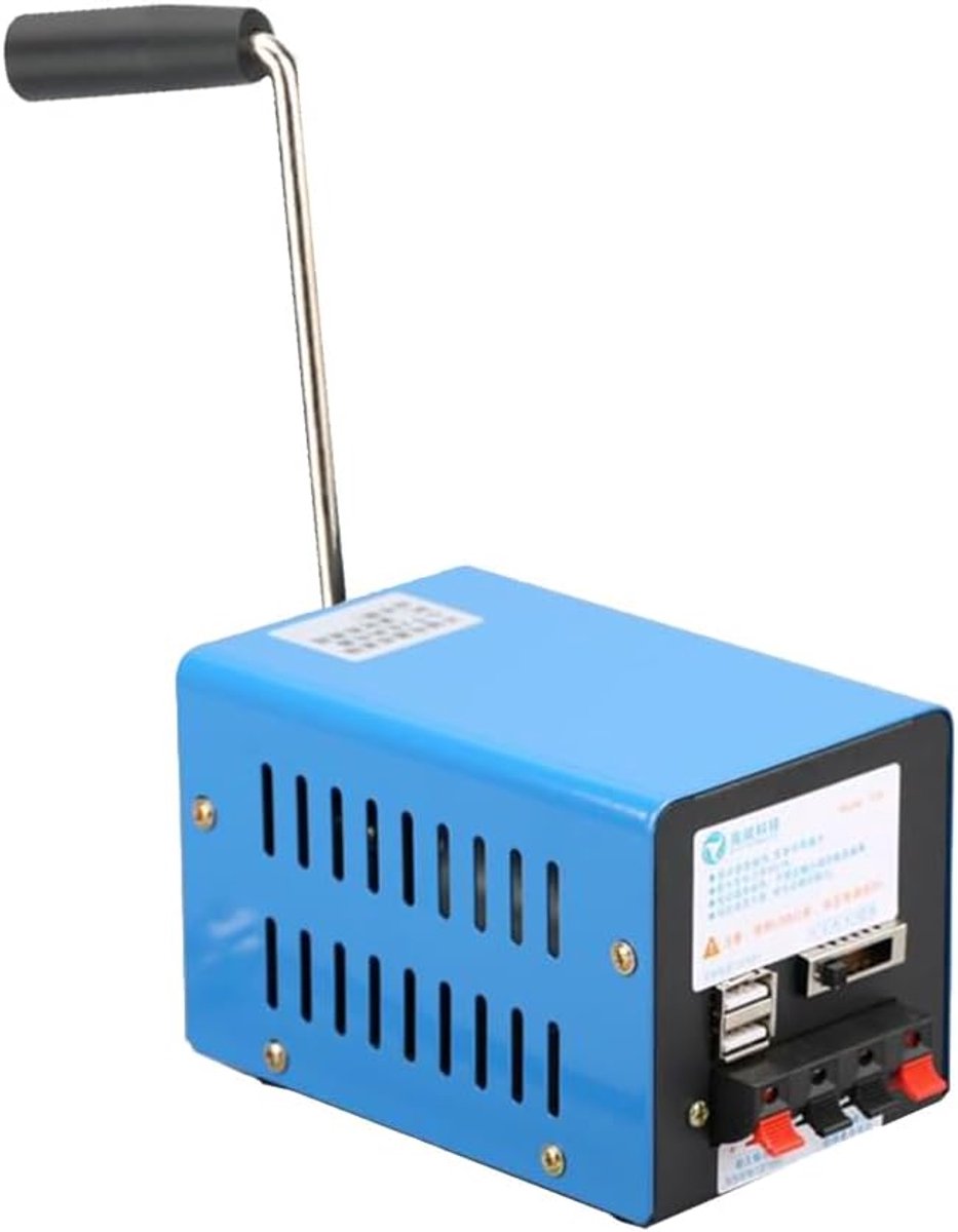 Handmatige Stroomgenerator - Crank Dynamo - Noodstroom Opladen - 20W Vermogen - 18x11x10 cm - Meerkleurig