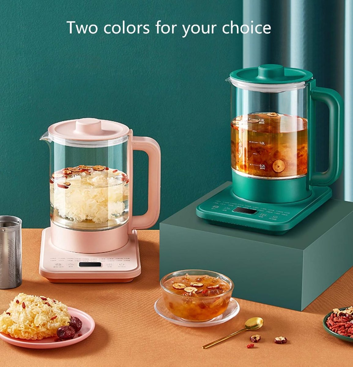 Glazen Waterkoker Theepot Ketel Thee Koffie Zetten Temperatuurregeling 18 Liter Transparant