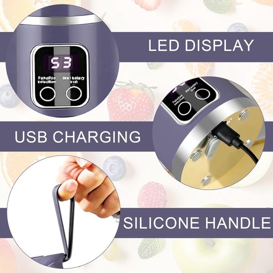 Mini Blender - Persoonlijke Blender - Smoothies Maken - Compact Ontwerp - 350 ml - Wit van MINI — afbeelding 4