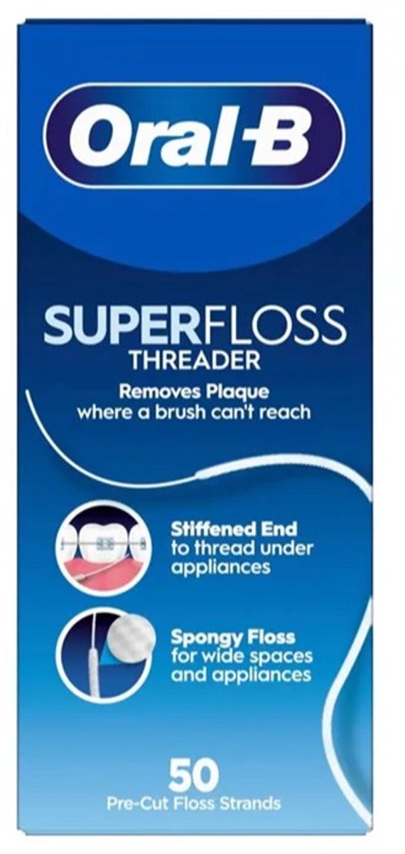Oral-B Superfloss - Regular Threader 50ST - Voor Bruggen - Floss