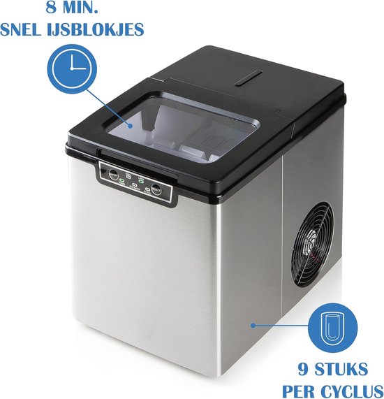IJsblokjesmaker - IJsmachine - Dranken Koelen - Snelle Productie - 18L Tank - Zilverkleurig — afbeelding 5