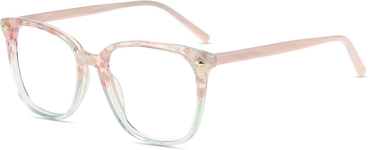 Blauw Licht Bril - Computerbril Ontspiegeld - Schermtijd Verminderen - Acetaat Montuur - Glasbreedte 54mm - Blauw