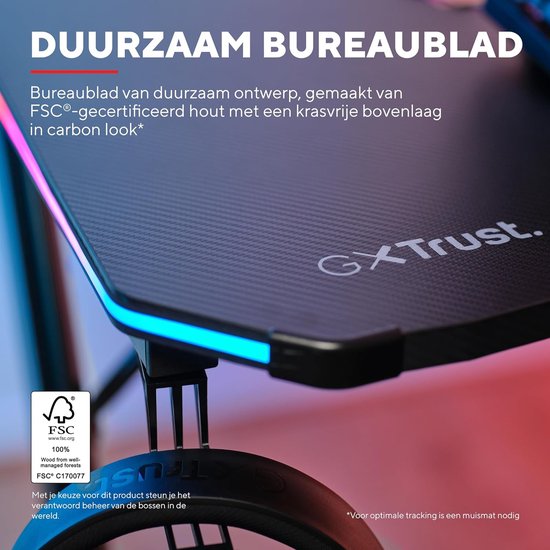 Gaming Bureau - Bureau met verlichting - Spel en werk - Geïntegreerde LED-verlichting - 120 x 60 cm - Zwart — afbeelding 5