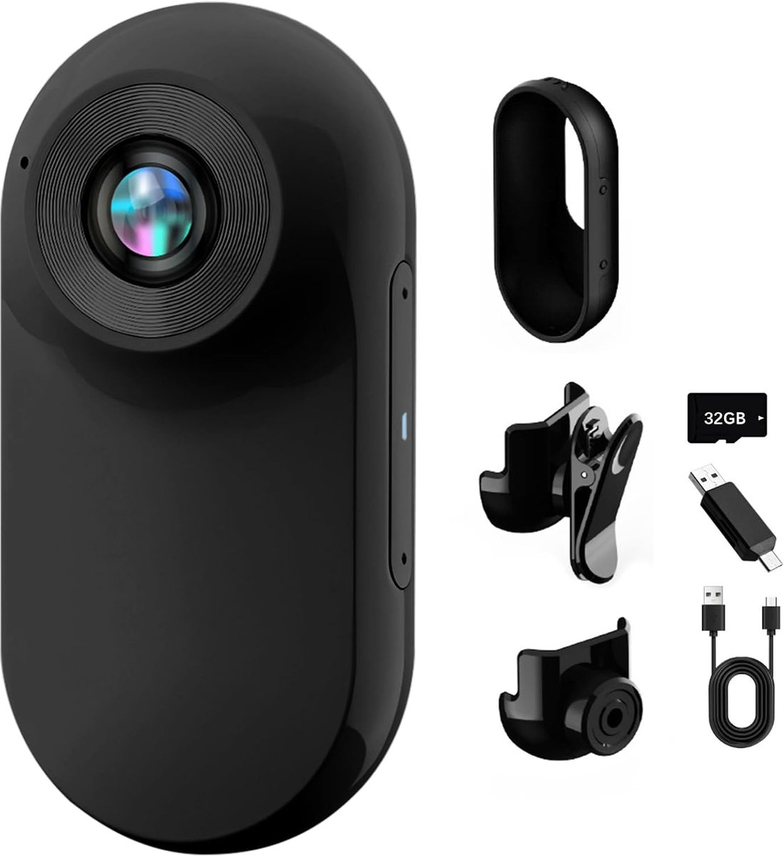 Mini Actie Camera - Draagbare Sportcamera - Buitenactiviteiten Opnemen - Met 32GB Kaart - 6.3 x 3 x 2 cm