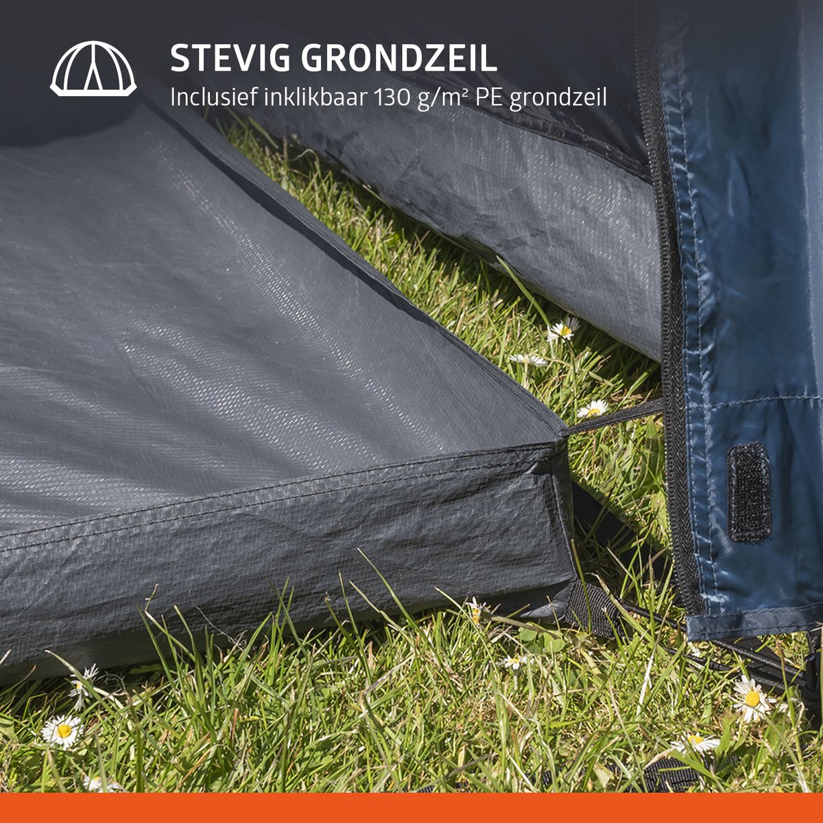 Campout 4-Persoons Vis-à-Vis Koepeltent – 2 Slaapcabines – 5000 mm Waterdicht – Leefruimte – 15 min Opzettijd – Incl. Luifelstokken & Draagtas – foto 5