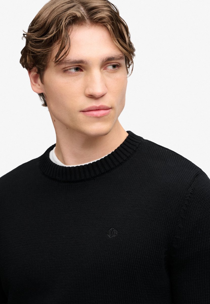 Superdry Preppy Cotton Trui Heren Sweaters Zwart