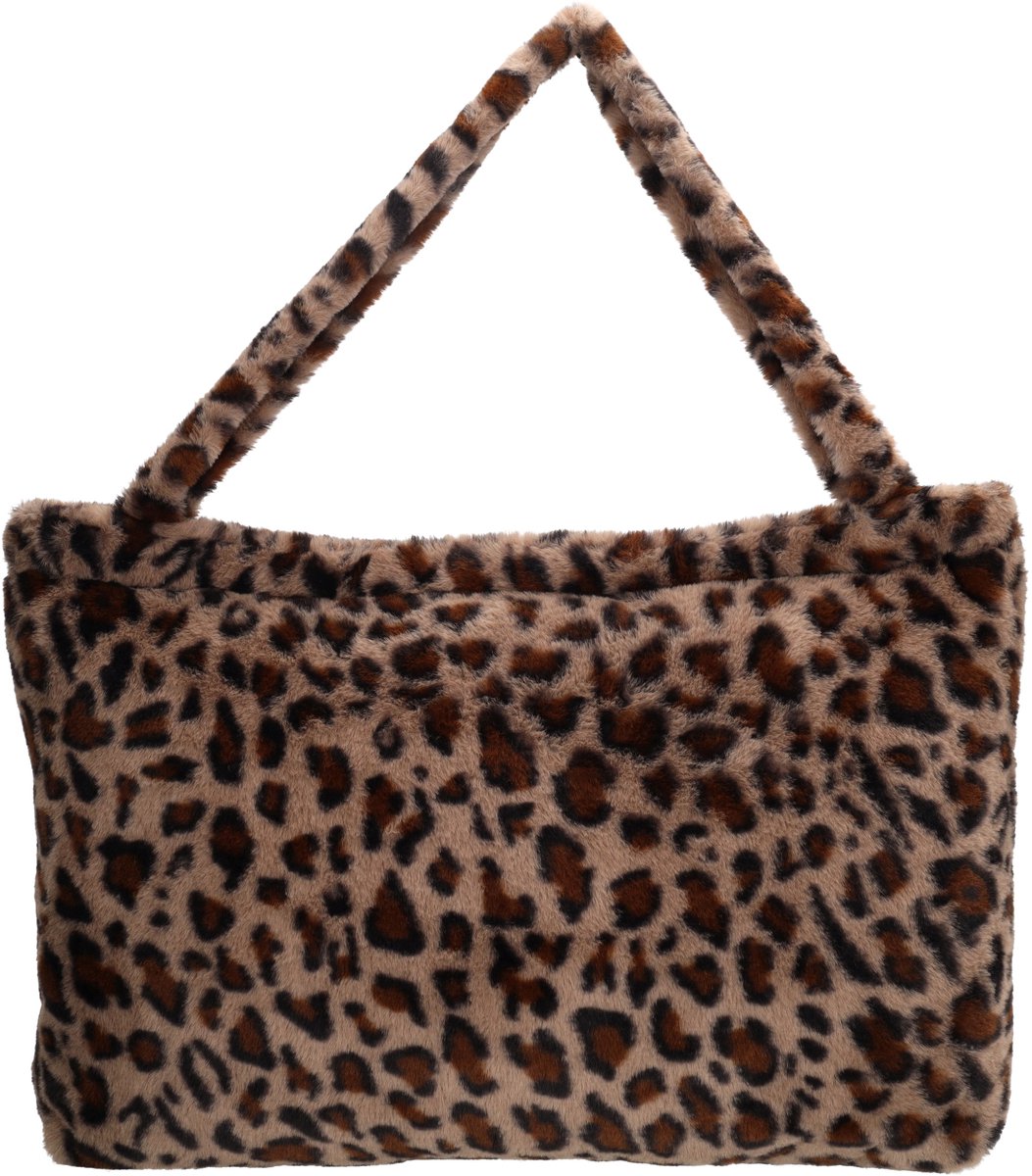 Beagles Barakaldo Shopper - Grote Tas - Bontlook - Schoudertas - Ruime Shopper - Dames Tas - Faux Fur - Tote Bag - Dames Tas - Luipaard