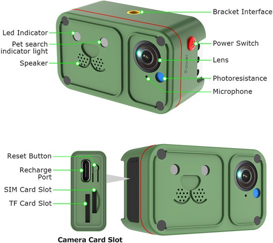 Tracker hond | GPS halsband met mini camera | Real-time 4G tracking | Waterdicht IP66 | Siliconen wit — afbeelding 5