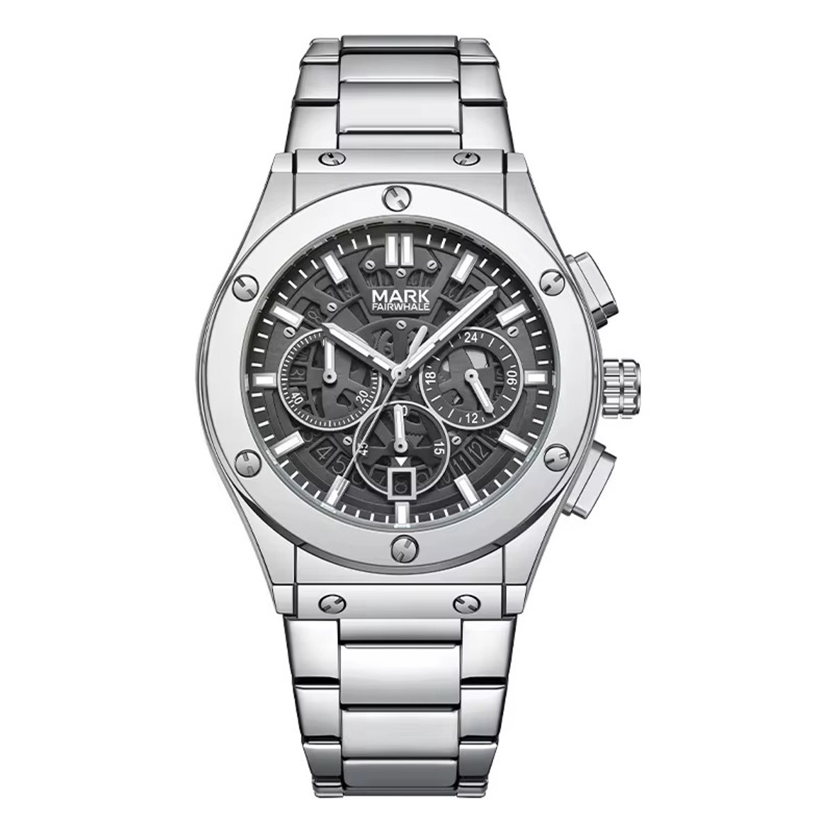 Soraro Chronograaf Horloge Zwart & Zilverkleurig | Waterafstotend | 43mm | Cadeau Giftbox | Stalen Band | Chronograaf | Japanse Quartz | Herenhorloge