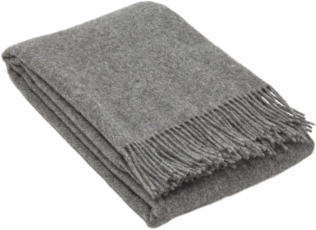 Wollen Plaid - UNI (Grijs) - 140x200cm - Schapenvacht.SHOP®