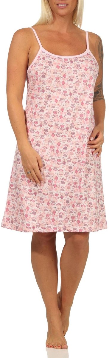 Normann Dames Spaghetti Nachthemd - ook verkrijgbaar in overmaten tot 60/62 (4XL) rosa