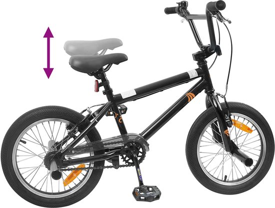 vidaXL - BMX - Fiets - 16 - Inch - voor - 5-8 - jaar - oud - Zwart van VidaXL — afbeelding 2
