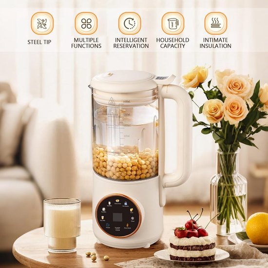8-in-1 automatische plantaardige melkmaker 1400 ml sapcentrifuge met 16 messen en uitgestelde start — afbeelding 2