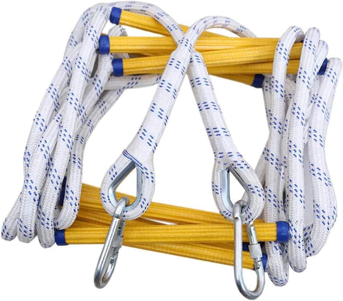 Touwladder Noodgeval - Reddingsladder Vluchtladder - Veilig Ontsnappen - Vlamvertragend Materiaal - 12 Meter - Wit