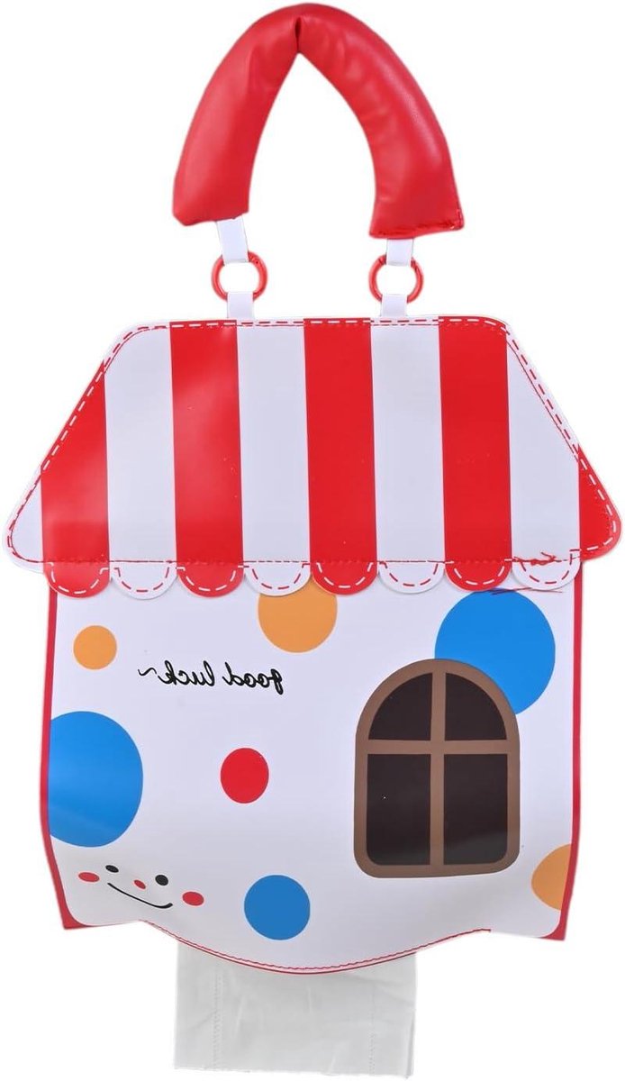 Zakdoekendoos hoes - schattige opbergtas met cartoonmotief, wandmontage, premium leer, voor slaapkamer, badkamer, keuken, kantoor, auto en reizen