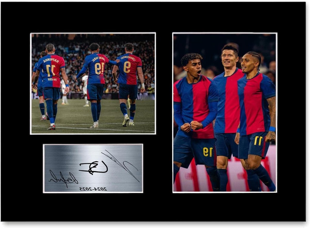 Voetballer Foto Display - Gesigneerde Print - Fan Decoratie - Professioneel Gemonteerd - A4 Formaat - Zwart
