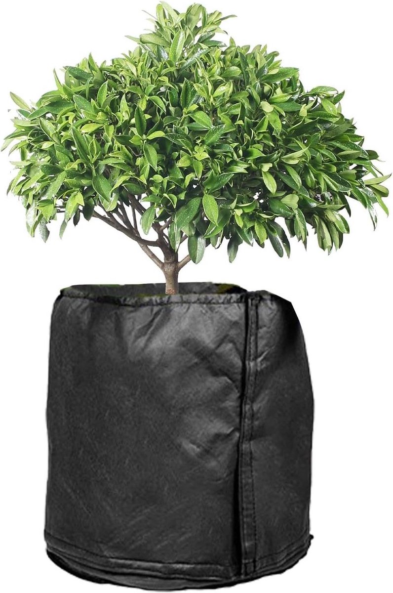 Beschermende Tas - Pot Afdekking - Planten Beschermen - Rits en Koord - 30 x 25 cm - Grijs