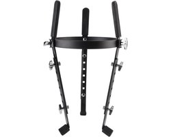 Iron drum stand for conga drums, height with slip base, ideal for performance and practice, black