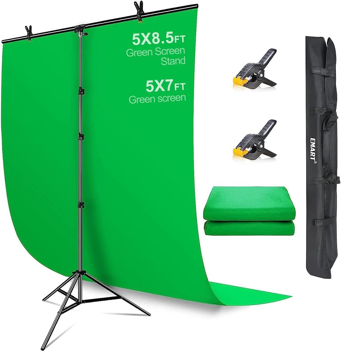 Achtergrond Set - Studio Kit - Video Opnames - Verstelbare T-stand - 1.5 x 2.0m - Groen