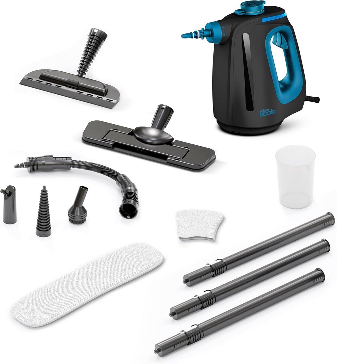 2-in-1 Stoomreiniger - Handstomer Vloerstomer - Grondig Huis Reinigen - 15 Sec Opwarmtijd - 30 Min Stoom - Zwart Blauw