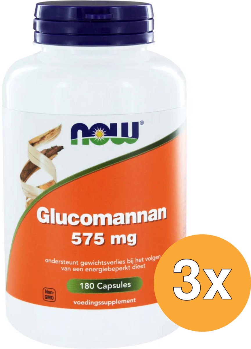 3x Now Glucomannan 575 mg (180 capsules)