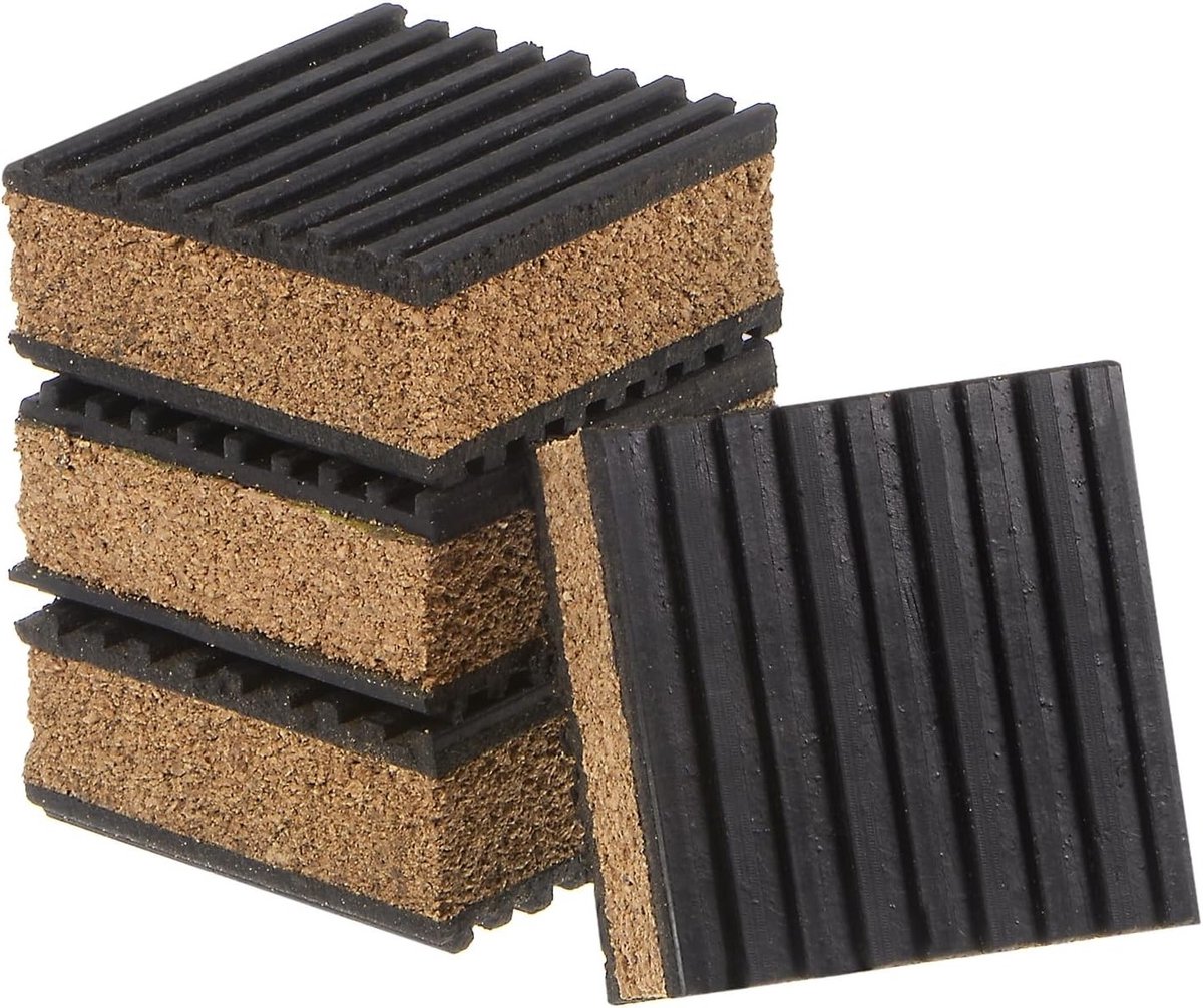 Dailygoods- Vibratiepads 4 Stuks - Antislip/Geluidsreductie - Duurzaam Rubber/Kurk - Voor Wasmachine/Loopband - Olie- en Weerbestendig - 2" x 2" x 7/8 - Geluidsisolatie