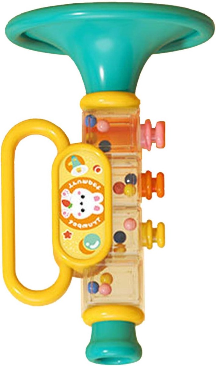 Kindertrompet Speelgoed - Muziekinstrument Fluitje - Muziek Ontwikkelen - Cartoon Design - 14 cm - Blauw