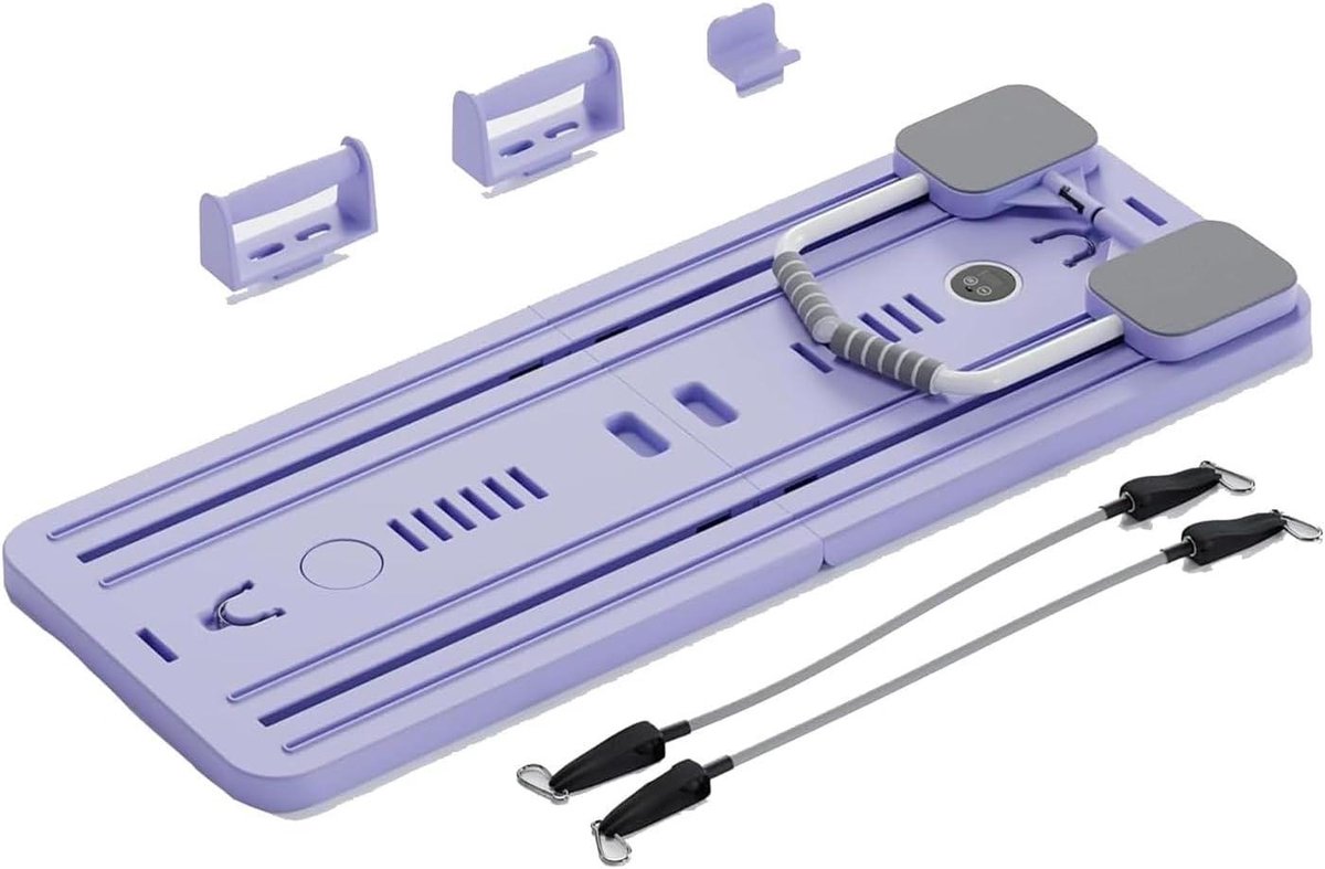 Pilates Board Set - Fitness Plank - Full Body Training - Met Weerstandsbanden - Compact Ontwerp - Paars