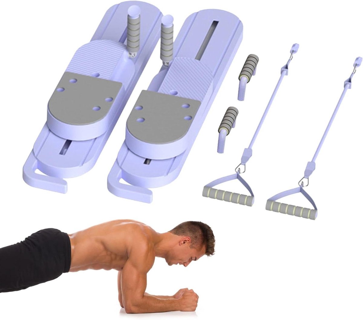 Pilates Machine - Fitnessapparaat - Core Training - Modulair Systeem - 77.5 x 17 x 15 cm - Paars